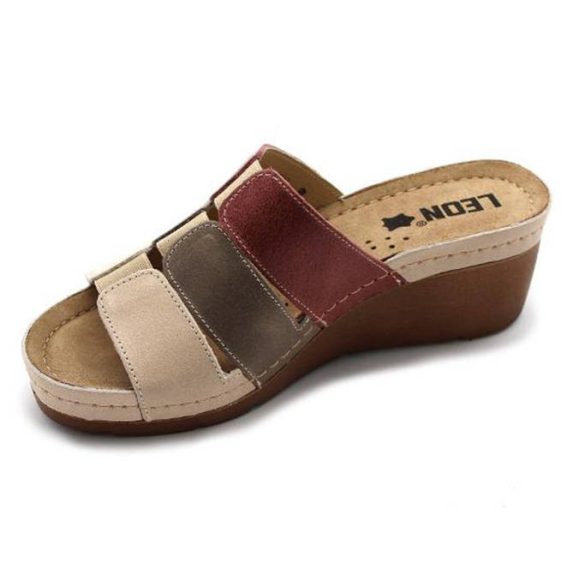 Leon Comfort női papucs - 1009 Bezs-Rozsa