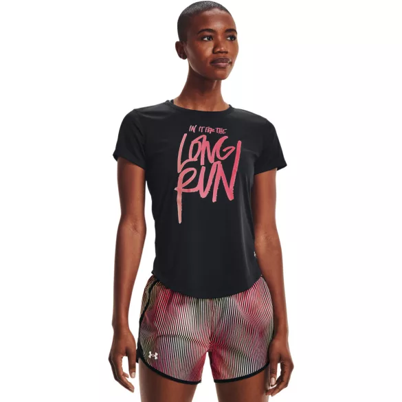 Under Armour UA Long Run Graphic SS Női póló - SM-1365656-001