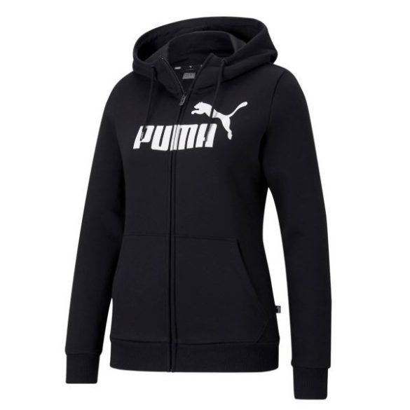 Puma ESS Logo Full-Zip Hoodie FL Puma Black Női pulóver - SM-586806-01