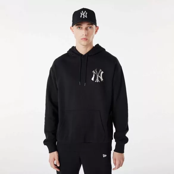 New Era MLB BP METAL PO HOODY NEYYAN BLKMTS Unisex pulóver - SM-60292364