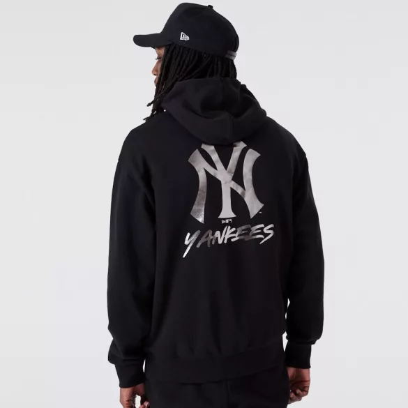 New Era MLB BP METAL PO HOODY NEYYAN BLKMTS Unisex pulóver - SM-60292364