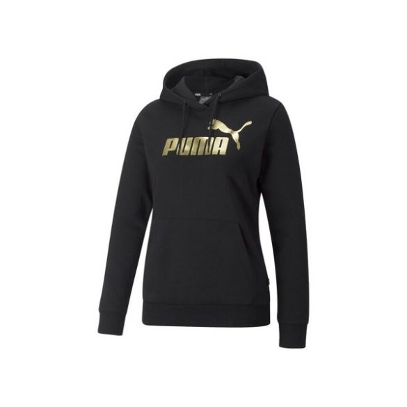 Puma ESS+ Metallic Logo Hoodie FL Puma Black- Női pulóver - SM-849958-01