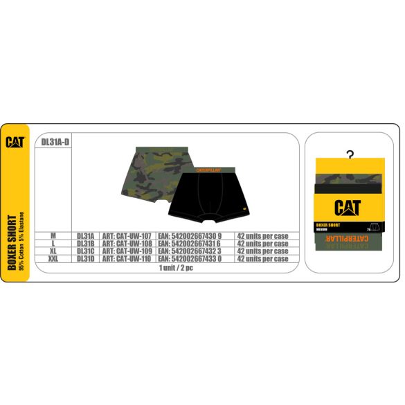 Caterpillar CAT DL31B boxer short + script logo Férfi fehérnemű - SM-CAT-UW-108