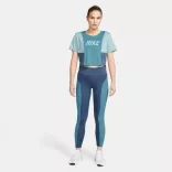 Nike Nike Dri-FIT One-Womens Color-Block Short-Sleeve Training Crop Top Női póló - SM-DQ5548-440