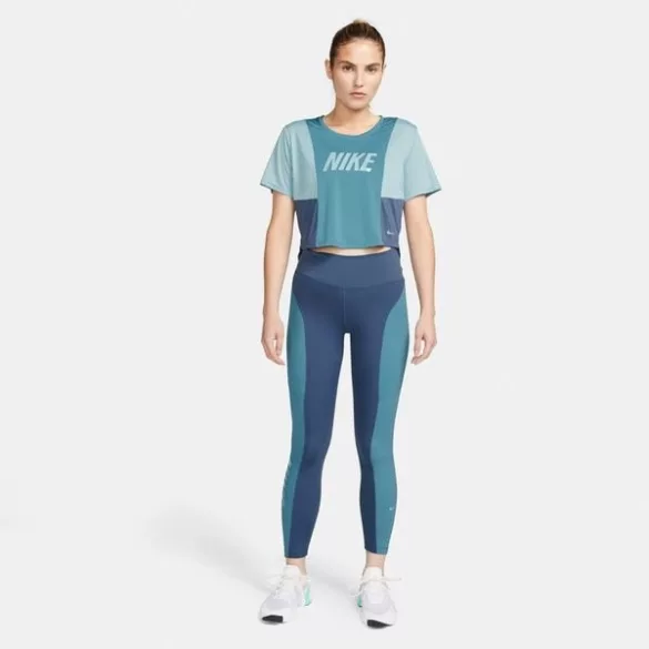 Nike Nike Dri-FIT One-Womens Color-Block Short-Sleeve Training Crop Top Női póló - SM-DQ5548-440