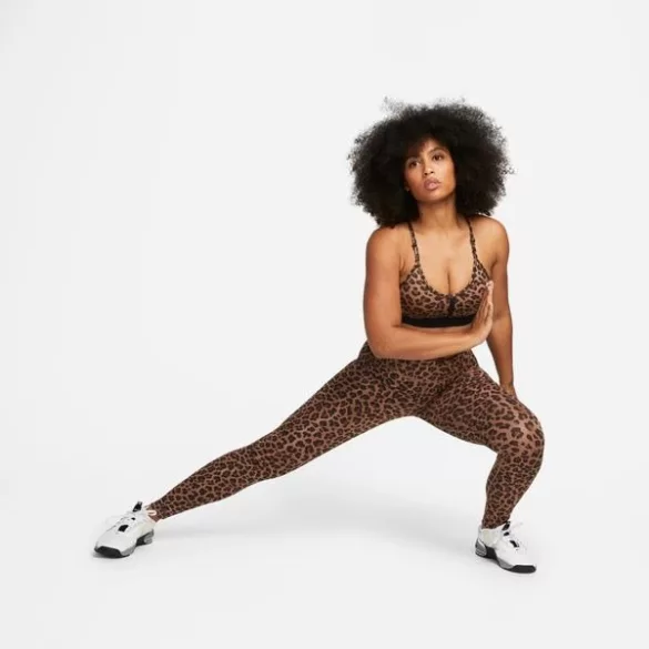Nike Nike Indy-Womens Light-Support 1-Piece Pad V-Neck Leopard Print Sports Bra Női sportmelltartó - SM-DV9963-256