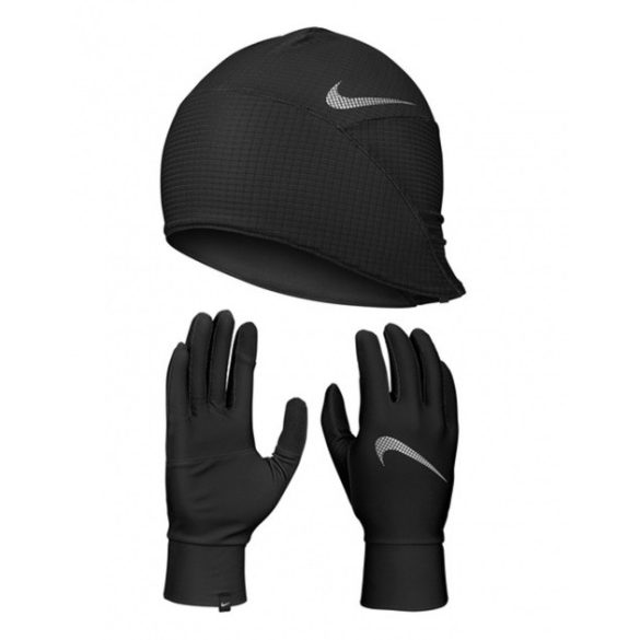 Nike EQ NIKE M ESSENTIAL HAT AND GLOVE SET BLACK/BLACK/SILVER Unisex sál, kesztyű - SM-N.100.0594.082