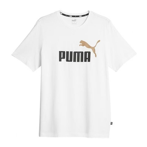 Puma ESS+ 2 Col Logo Tee PUMA White-Toasted Férfi póló - SM-586759-53