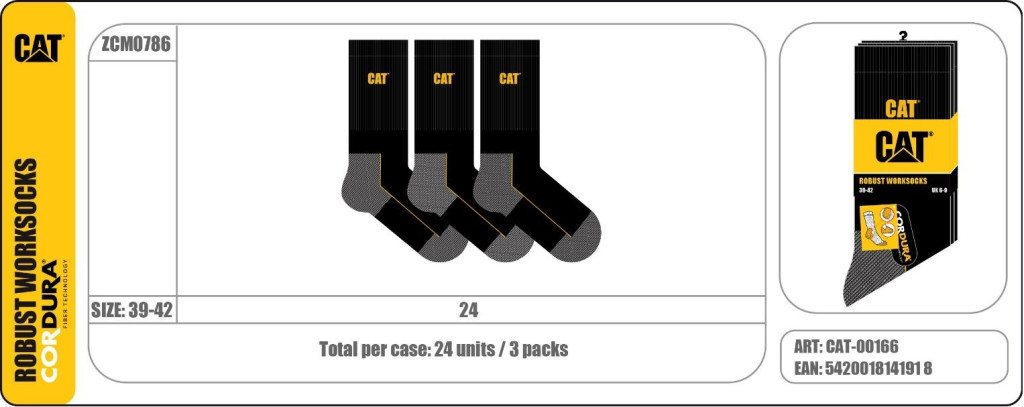 Caterpillar CAT ZCM0786 Robust Munkazokni Unisex zokni - SM-CAT-00166